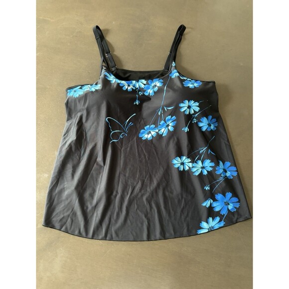 Womens swimsuit 2025 Tankini Swimsuit Tummy Control Flowy Swimwear top only 3XL - Picture 6 of 14